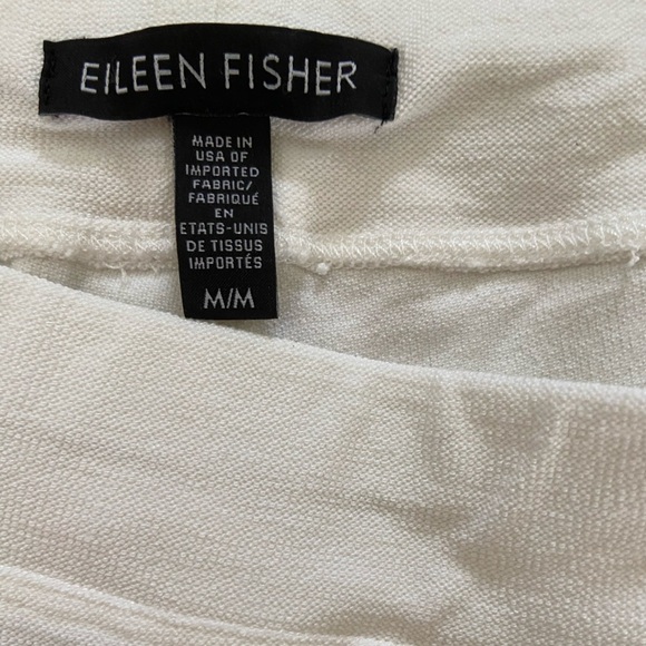 Eileen Fisher Washable Strech Crepe white pull up pants size M - Picture 4 of 6